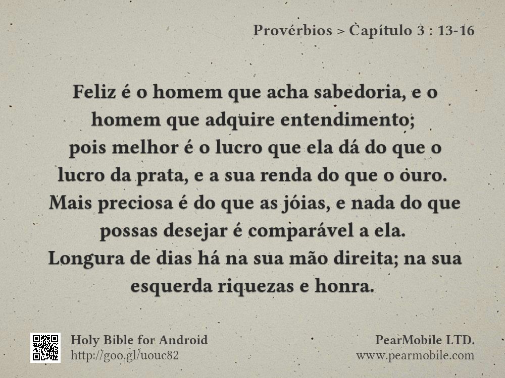 Provérbios, Capítulo 3:13-16